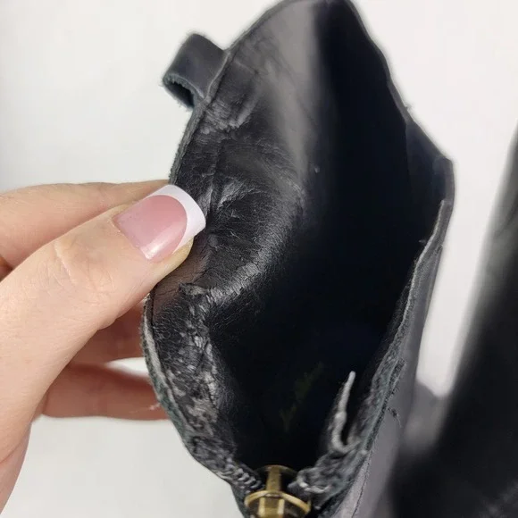 Sam Edelman Penny Black Leather Knee High Riding Boot Women 9 Minimalist Classic - Picture 6 of 13